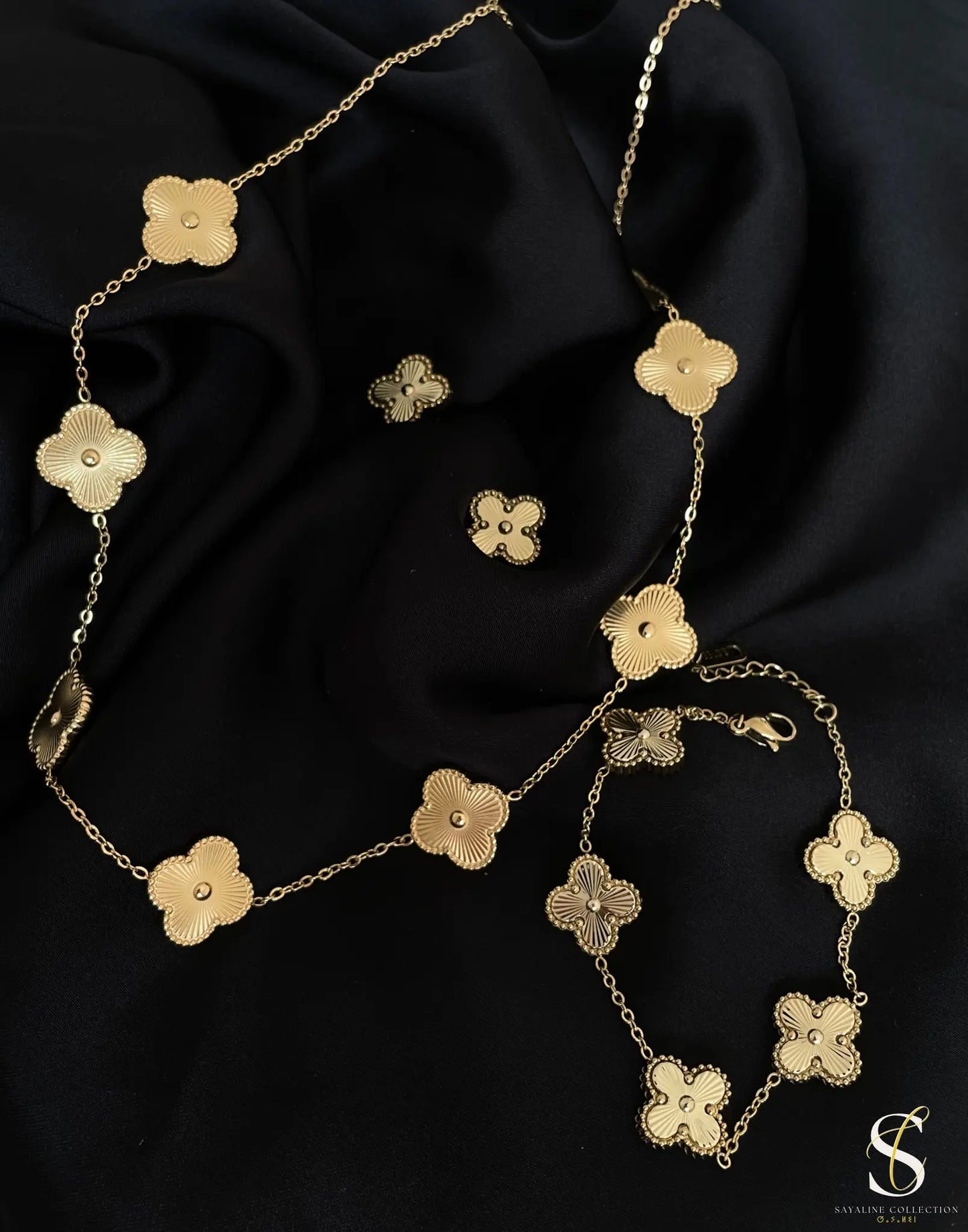 Parure Trèfle dorée - Sayaline Collection