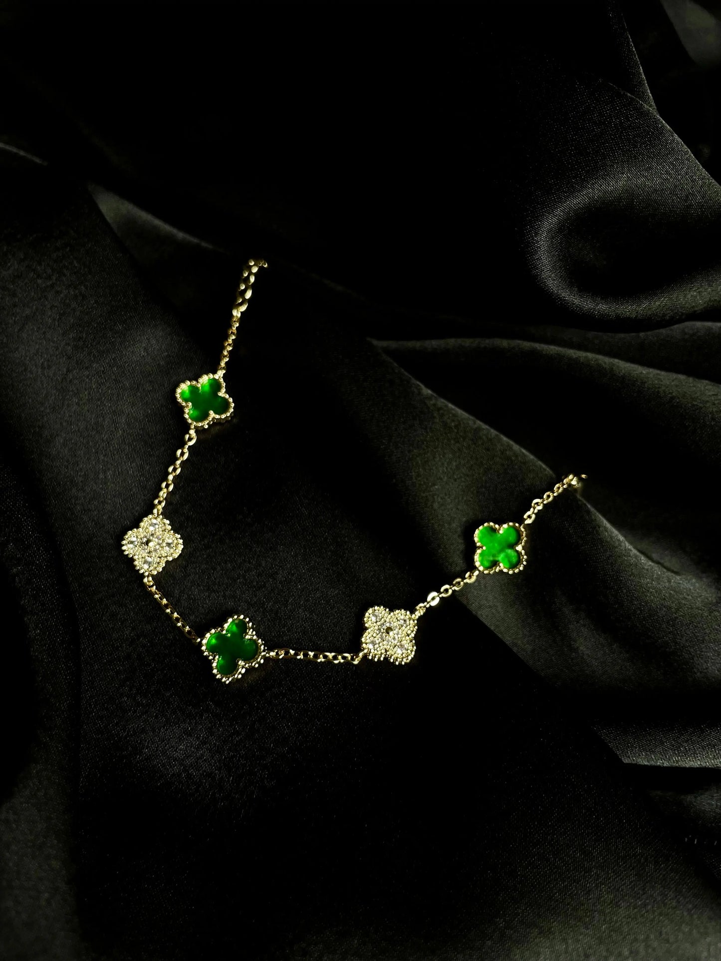 Bracelet trèfle Emeraude - Sayaline Collection